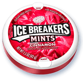 Ice Breakers By Hershey's Mints Cinnamon Flavor Sugar Free Mints with Cooling Crystals 1.5 oz Each Unit 8 Units Per Box Sweet Browse at UsaCandyWholesale.Com
